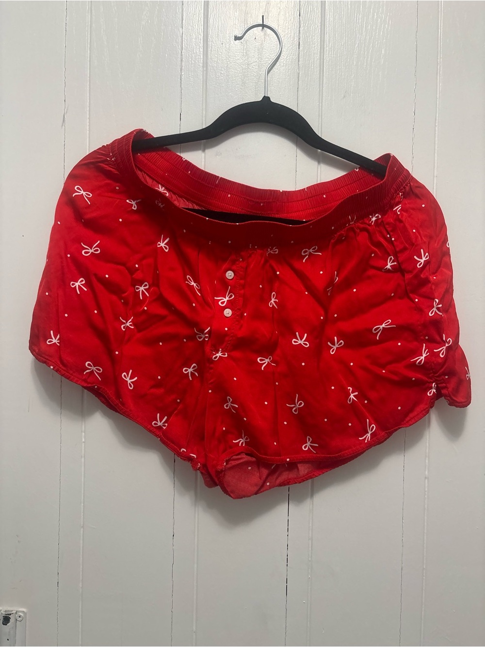 aerie Red Bow-Print Lounge Shorts